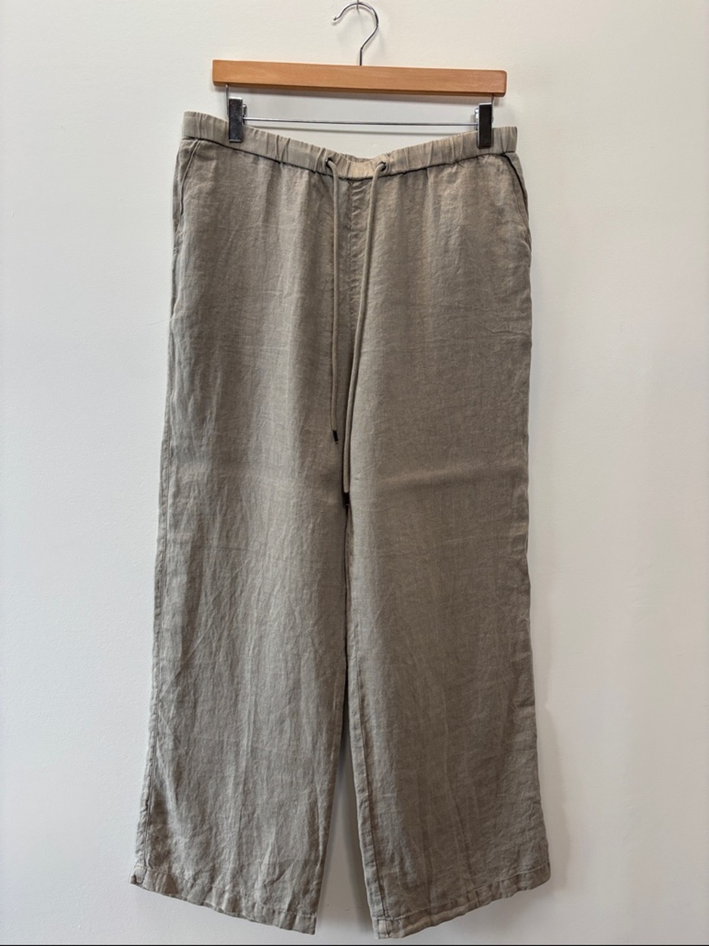 James Perse Women's Wide-Leg Linen Blend Pants - Olive Taupe